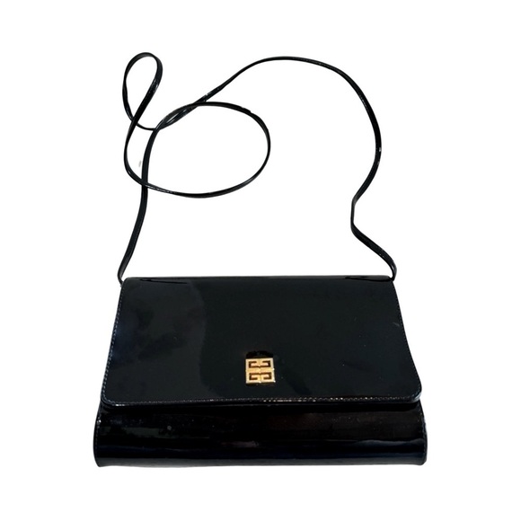 VTG Designer Givenchy Paris Patent Leather Clutch or Shoulder Purse - Picture 17 of 17